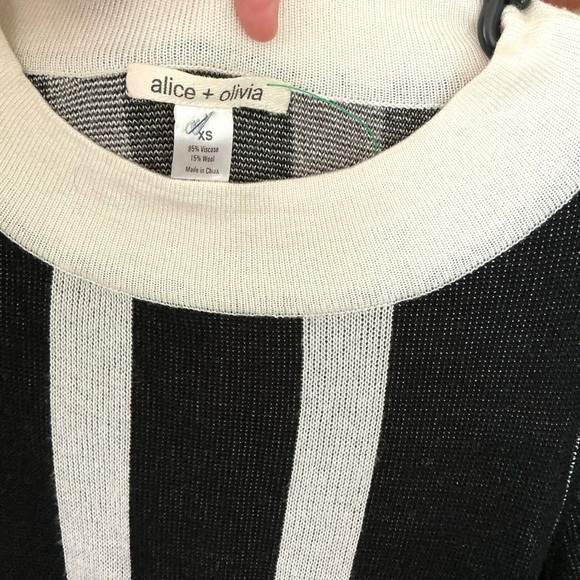 Alice + Olivia Mod Color-block Sweater Dress XS 👗 Retro Chic ⚡ Y2K‎ Revival 🖤 - Picture 6 of 10
